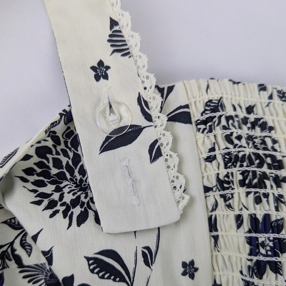 Avec Les Filles Corset Top Cropped Square Neck Sleeveless Floral Natural M NWT - Picture 12 of 16